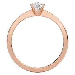 SHINE ETERNAL Lab Grown Diamond 14k (585) Rose Gold Classic Solitaire 4 Prong Ring for Women image 3