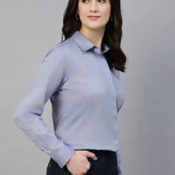 Hancock Blue Cotton Solid Shirt-picture-35