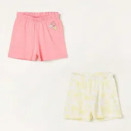 Juniors by Lifestyle Kids Pink & Yellow Cotton Printed Shorts-picture-17