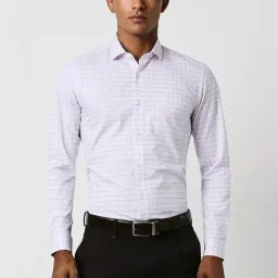 Peter England White Slim Fit Checks Shirt-picture-30