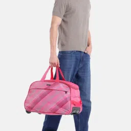 Bad Habit Pink Chic Checks Trolley Bag-image-90