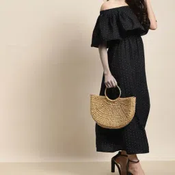 Qurvii Black Printed Maxi Dress image 4