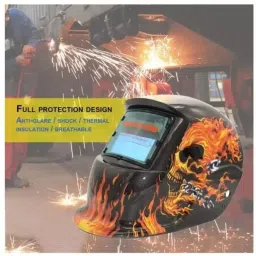 Shiv Alaska Solar Powered Auto Darkening Welding & Grinder Helmet 220 A 160 V, F-16 image 3