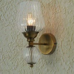 FOS LIGHTING Gold Mild Steel Antique Finish Wall Sconce Accented With A Glass Ball-picture-48