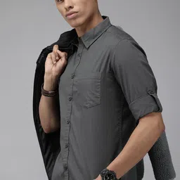 Roadster Men Standard Roll-Up Sleeves Pure Cotton Casual Shirt-picture-22