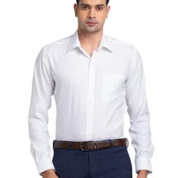 Park Avenue White Regular Fit Checks Shirt-picture-23