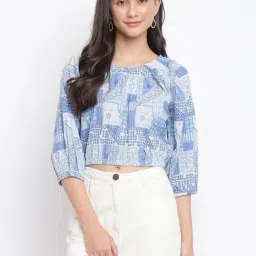 Fabindia Blue Cotton Printed Top-image-29