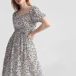 Only White & Black Printed Midi Dress-picture-34