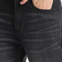 Bene Kleed Black Cotton Relaxed Fit Solid Jeans image 3