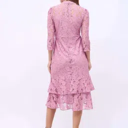 Styli Pink Regular Fit Self Pattern Dress image 2