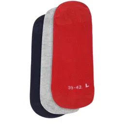 Puma Red,Navy & Grey Footie Large Socks - Pack of 3 image 2