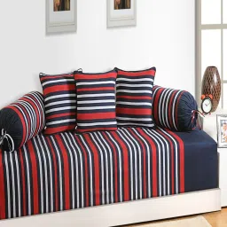 Swayam Magical Linea Multicolor Cotton 180 TC, Diwan Set of 6 image 1