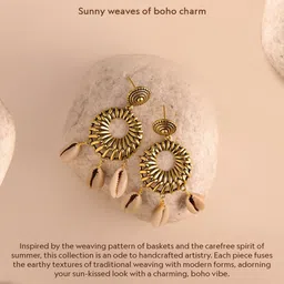 Voylla Gold-Plated QuirkyWonder Twill Dangler Drop Earrings image 5