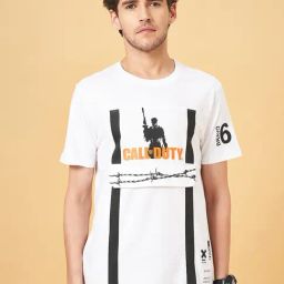 Sf Jeans By Pantaloons Bright White Slim Fit Printed T-Shirt-picture-35