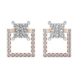 Emori 14k Yellow Gold & Diamond Timeless Square Stud Earrings-picture-22