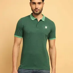Wrangler Green Regular Fit Polo T-Shirt-image-9