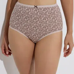 Wunderlove by Westside Taupe Printed Cotton-Blend Full Briefs - Pack of 3-image-60