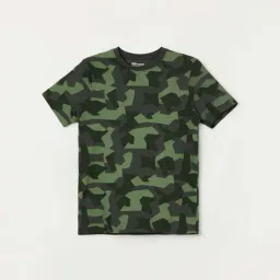 Fame Forever by Lifestyle Kids Olive Cotton Camouflage T-Shirt-image-38