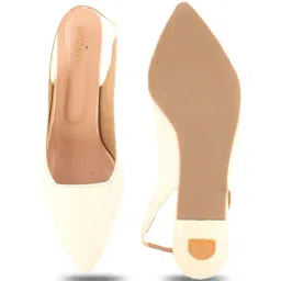 Mozafia Women's White Sling Back Sandals image 3