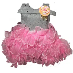 kids fashion hub Floral Print Georgette Fit & Flare Dress-picture-57