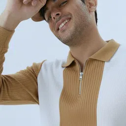 Try This Men Colourblocked Polo Collar 1 T-shirt image 3
