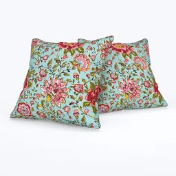 Texstylers Red Set of 2 Floral Square Cushion Covers-picture-34