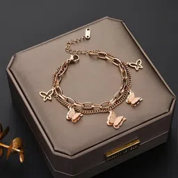 KARISHMA KREATIONS Women Rose Gold-Plated Link Bracelet-picture-13