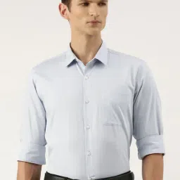 Peter England Blue Cotton Slim Fit Shirt-picture-36