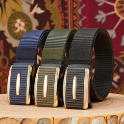 Infispace Men Textured Belt with Slider Buckle Closure image 3