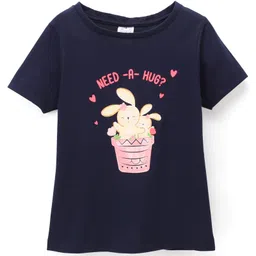 Simply Cotton Sinker Half Sleeves Top Bunny Print - Navy Blue-picture-26