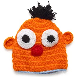 MayRa Knits Face Detailed Hand Knitted Cap - Orange-image-87