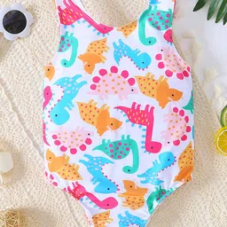 KIDLINGSS Sleeveless Baby Dinosaur Printed Swimsuit - Multi Colour-image-64