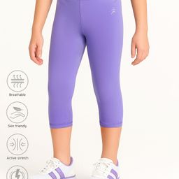 Pine Active Premium Knit Ultra Comfort Super Stretch Aero soft Capri Leggings - Purple-picture-11