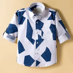 Dapper Dudes Full Sleeves Abstract Printed Shirt - Blue-image-76