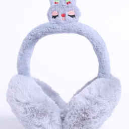 M'andy Woollen Knit Rabbit Applique Detailed Ear Muffs - Grey-picture-12