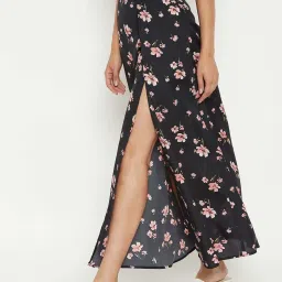 PURYS Black Printed Maxi Skirt image 3