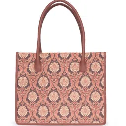 ZOUK Jodhpur Damask Book Brown Printed Tote Handbag image 3