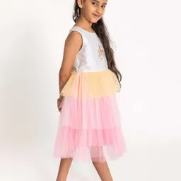 A Little Fable Kids White & Pink Printed Dress image 3