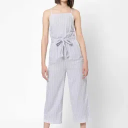 VASTRADO Grey Cotton Striped Jumpsuit-picture-19