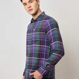 Lee Purple Regular Fit Check Shirt image 3