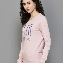 Fame Forever by Lifestyle Dusty Pink Cotton Printed Sweatshirt image 3