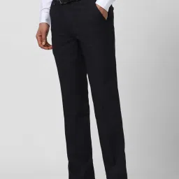Van Heusen Navy Slim Fit Texture Trousers image 3