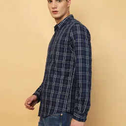 Wrangler Navy Regular Fit Check Shirt image 3