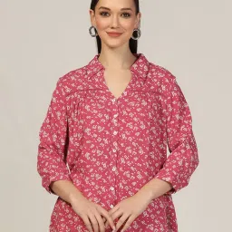 Mustard Pink & White Printed Shirt image 1