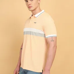 Wrangler Light Orange Regular Fit Printed Polo T-Shirt image 3