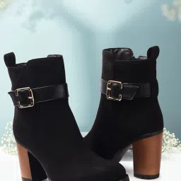 Elle Women's Black Casual Booties image 1