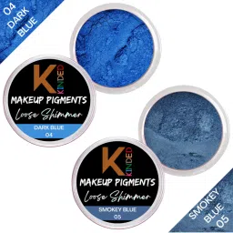 KINDED Makeup Pigments Loose Shimmer Powder Eyeshadow 04 Dark Blue & 05 Smokey Blue Combo image 2