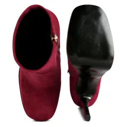 London Rag Women's Burgundy Stiletto Booties image 3