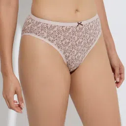 Wunderlove by Westside Taupe Printed Cotton-Blend Briefs - Pack of 3-image-61