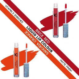 KINDED Liquid Lip Colour 04 Brick Red & 08 Sangria Orange Combo image 2